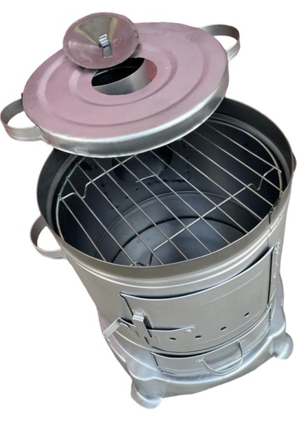 Kamp Sobası Telli Kapaklı 32 cm Çapında Mangal Soba