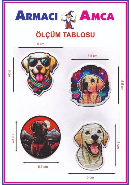 Ütü Ile Yapışan 4 Adet Örme Kumaş Arma Yırtık Kapatıcı Pratik Yama Tekstil Patch Sevimli Akıllı Zeki Dost Golden Köpek Ler fiyatları