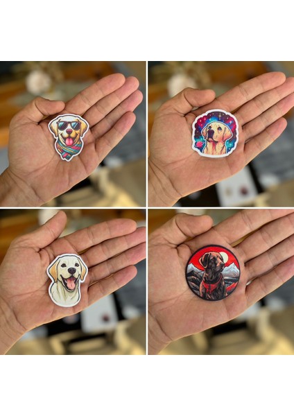 Ütü Ile Yapışan 4 Adet Örme Kumaş Arma Yırtık Kapatıcı Pratik Yama Tekstil Patch Sevimli Akıllı Zeki Dost Golden Köpek Ler indirimleri