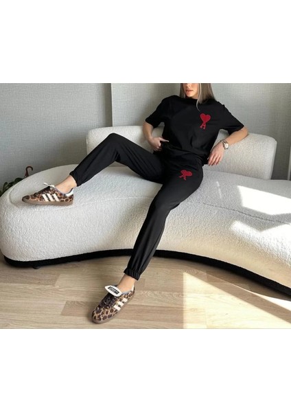 Unisex Paçası Lastikli Eşofman Altlı Takım - Siyah fırsatları