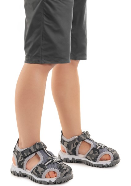 Erkek Bebek Sandalet Arz 2399 Gri Kamuflaj