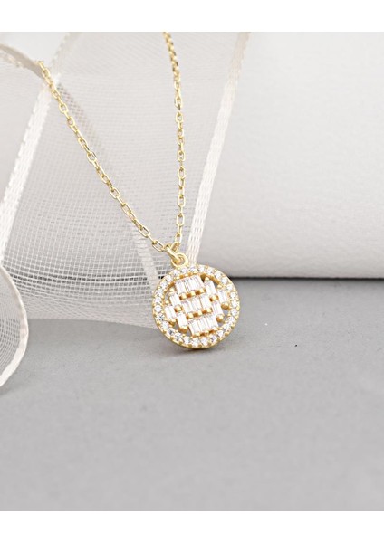 18K Serie Oro Baget Taşlı Minimal Kadın Gümüş Kolye fiyatları