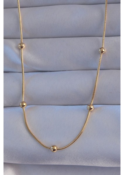 316L Çelik Gold Renk Topçuk Model Kolye