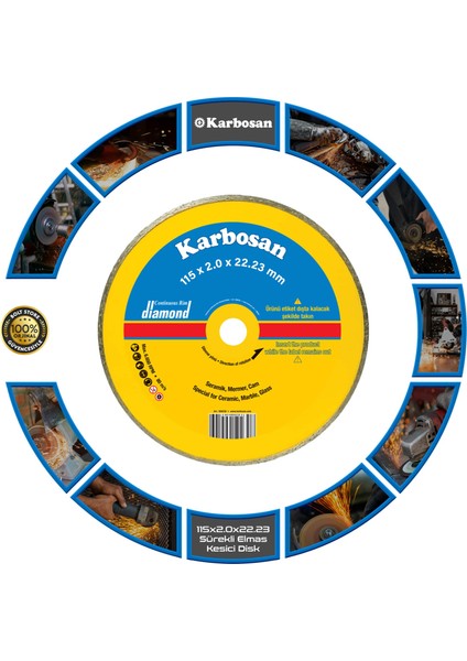 Sürekli Elmas Kesici Disk | 115 x 2.0 x 22.23 mm