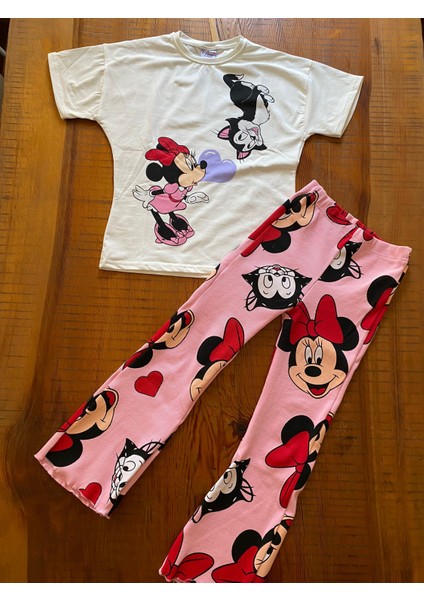 Minnie Mouse T-Shirt Pantalon 2 Li Takım