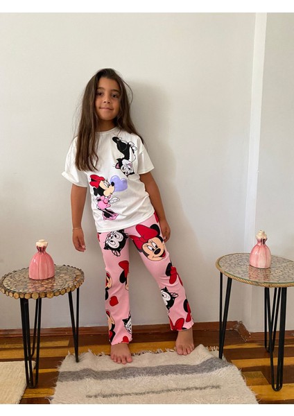 Minnie Mouse T-Shirt Pantalon 2 Li Takım modelleri