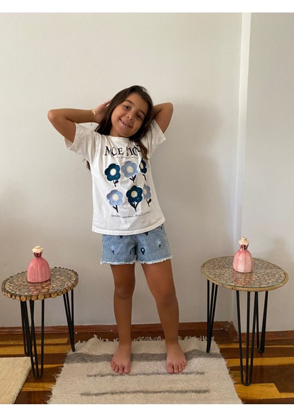 Kot Şort Işlemeli 2 Li Takım modelleri