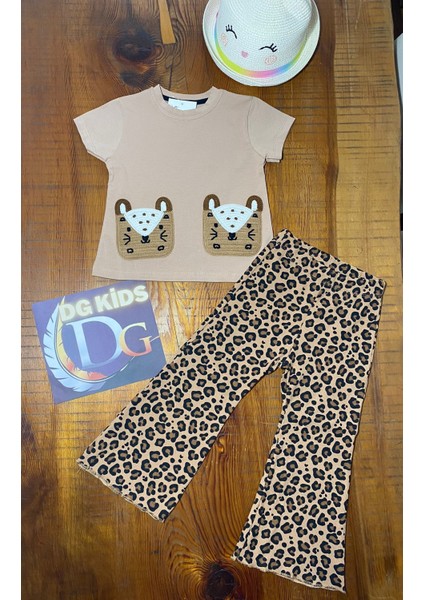 Leoparlı Tunik 2 Li Takım T-Shirt Pantalon