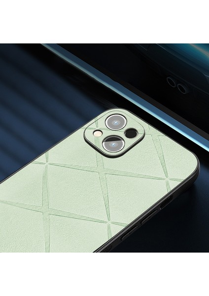 iPhone 14 Kılıf Pu Deri Kaplamalı Pc+Tpu Hibrit Telefon Kılıfı-Yeşil (Yurt Dışından) fırsatları