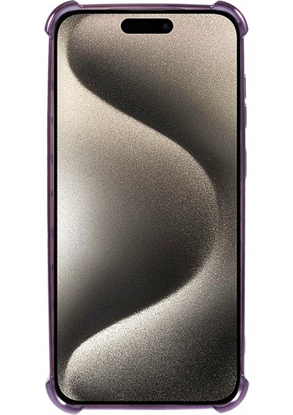 iPhone 13 Pro Max Için Tpu Kılıf Yan Kalp Desenli Şeffaf Düşme Önleyici Telefon Kılıfı-Koyu Mor (Yurt Dışından)
