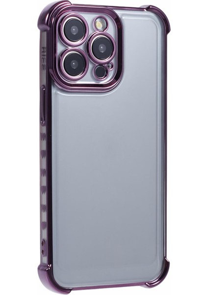 iPhone 13 Pro Max Için Tpu Kılıf Yan Kalp Desenli Şeffaf Düşme Önleyici Telefon Kılıfı-Koyu Mor (Yurt Dışından)