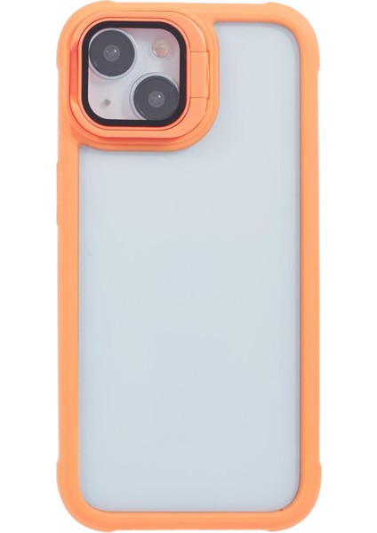 iPhone 14 Için Kickstand Kılıf Koruyucu Tpu+Pc Telefon Kapağı-Turuncu (Yurt Dışından)