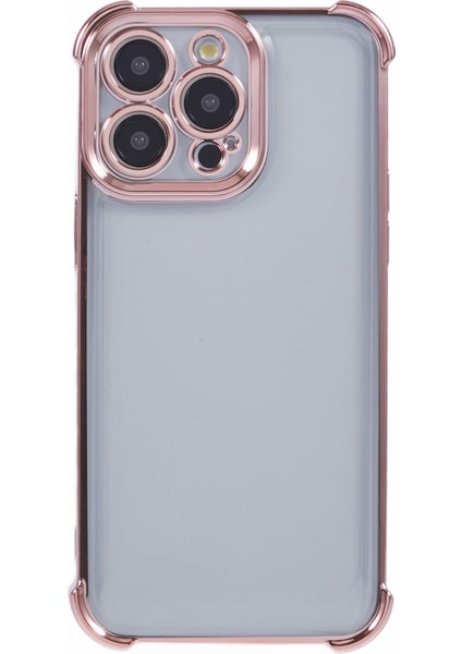 iPhone 13 Pro Max Için Tpu Kılıf Yan Kalp Desenli Şeffaf Düşme Önleyici Telefon Kılıfı-Pembe (Yurt Dışından)