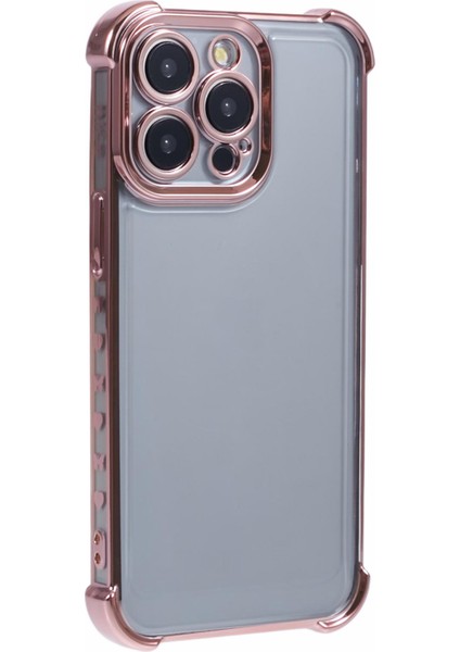iPhone 13 Pro Max Için Tpu Kılıf Yan Kalp Desenli Şeffaf Düşme Önleyici Telefon Kılıfı-Pembe (Yurt Dışından)