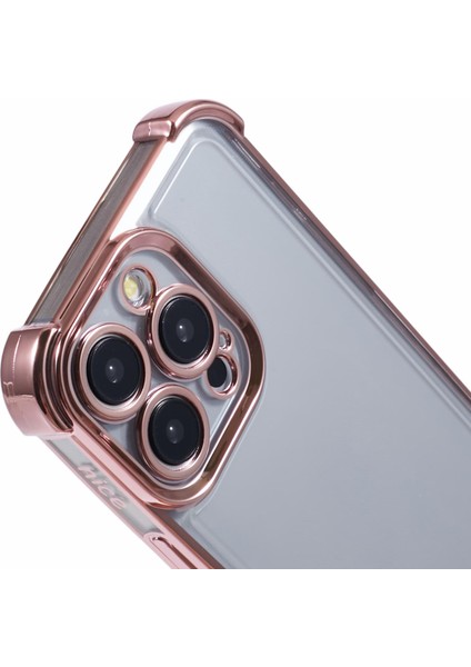iPhone 13 Pro Max Için Tpu Kılıf Yan Kalp Desenli Şeffaf Düşme Önleyici Telefon Kılıfı-Pembe (Yurt Dışından)