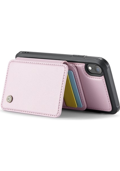 Jeehood iPhone Xr Kılıf Kickstand Tpu Manyetik Telefon Kapağı Çıkarılabilir Kart Çantası-Pembe (Yurt Dışından) modelleri