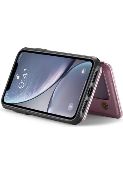 Jeehood iPhone Xr Kılıf Kickstand Tpu Manyetik Telefon Kapağı Çıkarılabilir Kart Çantası-Pembe (Yurt Dışından) fırsatları
