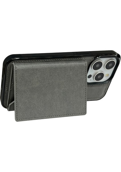 iPhone 13 Pro Max Kickstand Kılıf Deri+Tpu Telefon Kılıfı Çıkarılabilir Kart Çantası-Gri (Yurt Dışından) fırsatları