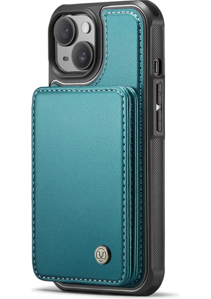 Jeehood iPhone 14 Kılıf Kart Tutucu Çubuğu Deri+Tpu Telefon Kapağı-Cyan (Yurt Dışından) indirimleri