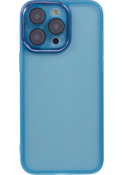 Dksm Serisi iPhone 13 Pro Kılıf Elektroliz Kamera Çerçevesi Tpu Telefon Kapağı-Şeffaf Mavi (Yurt Dışından)