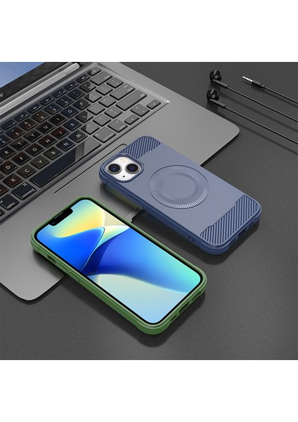iPhone 13 Için Kılıf Karbon Fiber Dokulu Tpu Telefon Kılıfı Magsafe-Brown ile Uyumlu (Yurt Dışından) fırsatları
