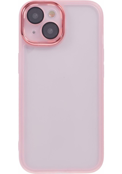 Dksm Serisi iPhone 14 Kılıf Elektroliz Kamera Çerçevesi Tpu Telefon Kapağı-Şeffaf Pembe (Yurt Dışından) modelleri