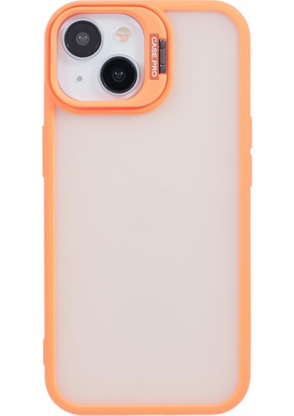 iPhone 13 Için Kılıf Lens Çerçeve Braketi Tpu+Pc Darbeye Dayanıklı Telefon Kapağı-Turuncu (Yurt Dışından)