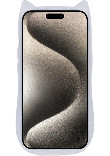 Jtw Serisi iPhone 15 Kılıf Kedi Kulak Dekor Epoksi Tpu Telefon Kapağı-Şeffaf Beyaz (Yurt Dışından) fiyatları