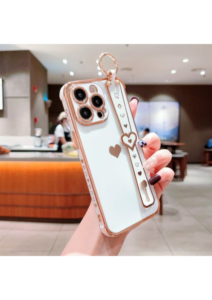 iPhone 14 Pro Max Kılıf Yan Kenar Küçük Aşk Desenli Tpu Telefon Kılıfı Bileklik-Fildişi Beyaz (Yurt Dışından) fiyatları