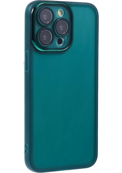 Dksm Serisi iPhone 12 Pro Kılıf Elektroliz Kamera Çerçevesi Tpu Telefon Kapağı-Şeffaf Ordu Yeşili (Yurt Dışından)