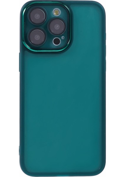 Dksm Serisi iPhone 12 Pro Kılıf Elektroliz Kamera Çerçevesi Tpu Telefon Kapağı-Şeffaf Ordu Yeşili (Yurt Dışından)