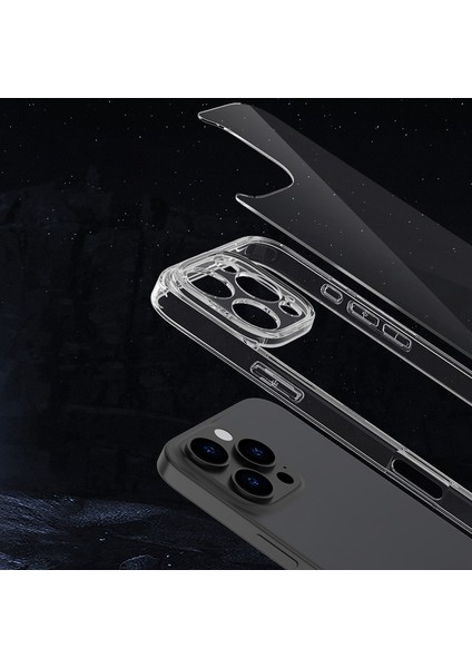 iPhone 13 Pro Max Için Kılıf Tpu+Temperli Cam Hava Yastığı Köşeleri Şeffaf Telefon Kapağı (Yurt Dışından) indirimleri