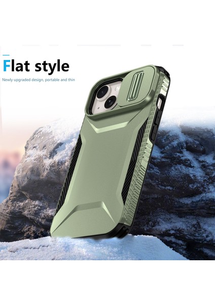 iPhone 14 Plus/15 Plus Kılıf Camshield Tpu+Pc Telefon Kılıfı Darbeye Dayanıklı Toz Geçirmez-Yeşil (Yurt Dışından) modelleri