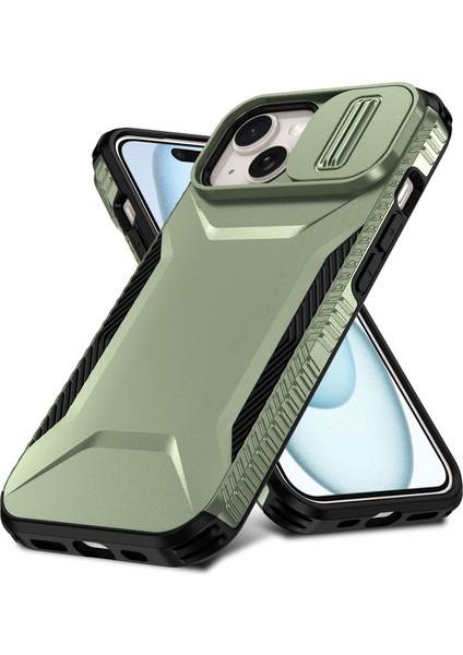 iPhone 14 Plus/15 Plus Kılıf Camshield Tpu+Pc Telefon Kılıfı Darbeye Dayanıklı Toz Geçirmez-Yeşil (Yurt Dışından) fırsatları
