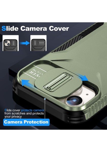 iPhone 14 Plus/15 Plus Kılıf Camshield Tpu+Pc Telefon Kılıfı Darbeye Dayanıklı Toz Geçirmez-Yeşil (Yurt Dışından) indirimleri