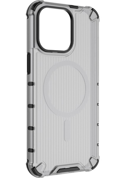 iPhone 13 Pro Max Için Manyetik Kılıf Şerit Desenli Pc+Tpu Hibrit Telefon Kılıfı-Siyah (Yurt Dışından) modelleri