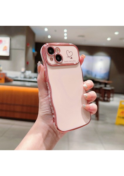 iPhone 15 Için Kılıf Dalga Çerçevesi Aşk Kalpli Yükseltilmiş Kamera Koruma Tpu Kapak-Gül Pembesi (Yurt Dışından) indirimleri