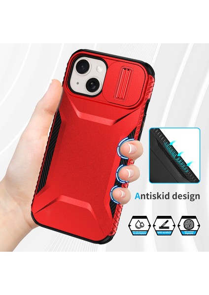 iPhone 14 Plus/15 Plus Kılıf Camshield Tpu+Pc Telefon Kılıfı Darbeye Dayanıklı Toz Geçirmez-Kırmızı (Yurt Dışından) fiyatları