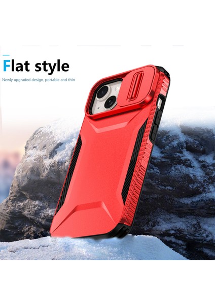 iPhone 14 Plus/15 Plus Kılıf Camshield Tpu+Pc Telefon Kılıfı Darbeye Dayanıklı Toz Geçirmez-Kırmızı (Yurt Dışından) modelleri
