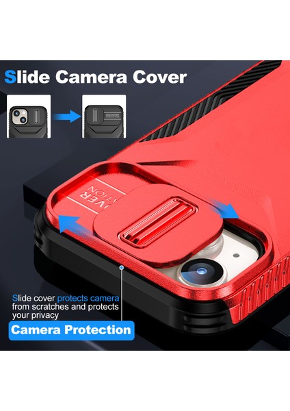iPhone 14 Plus/15 Plus Kılıf Camshield Tpu+Pc Telefon Kılıfı Darbeye Dayanıklı Toz Geçirmez-Kırmızı (Yurt Dışından) indirimleri