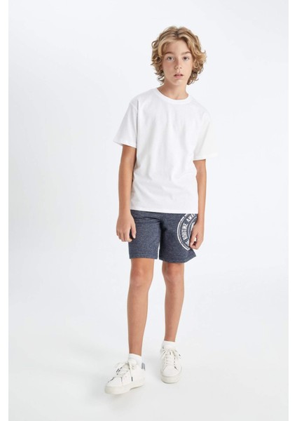 Erkek Çocuk Bisiklet Yaka Beyaz Kısa Kollu Basic Düz Okul Tişörtü K1687A624AU fiyatları