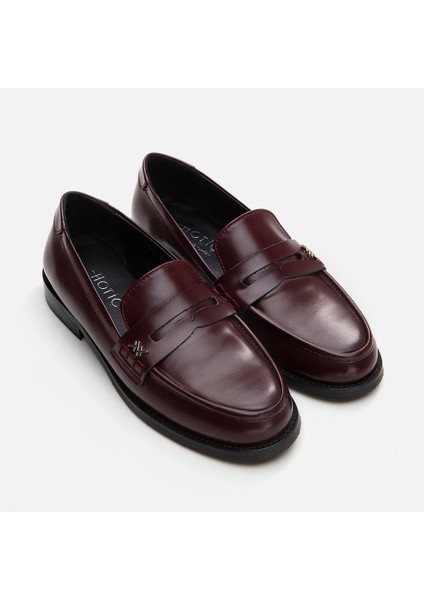 01Ayh291700A780  Deri Bordo Kadın Loafer