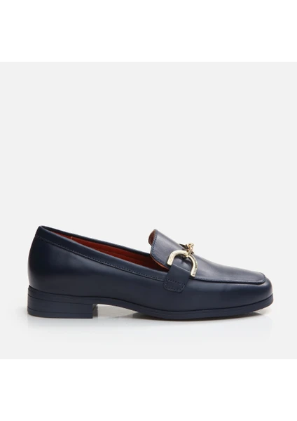 01Ayh291750A680  Deri Lacivert Kadın Loafer