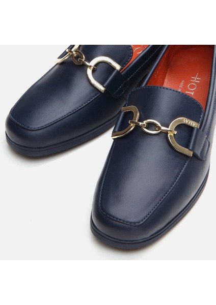 01Ayh291750A680 Deri Lacivert Kadın Loafer