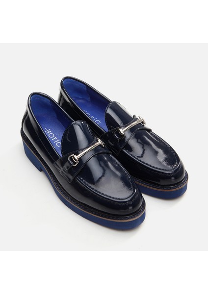 01Ayh291740A680  Deri Lacivert Kadın Loafer