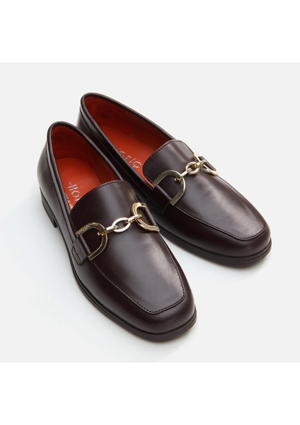 01Ayh291750A480 Deri Kahve Kadın Loafer modelleri