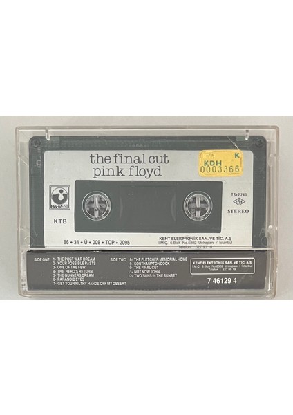 Pink Floyd The Final Cut Kaset (Orjinal Dönem Kağıt Türk Baskı) fiyatları