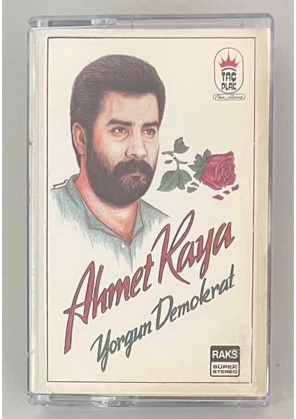 Taç Müzik Ahmet Kaya Yorgun Demokrat Kaset (Orjnal Dönem Kağıt Baskı Kaset)