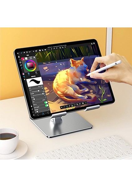 Ful Metal Ultra Sağlam Masaüstü Telefon, Tablet ve Notebook Standı, Açı Ayarlı Kaymaz Stand