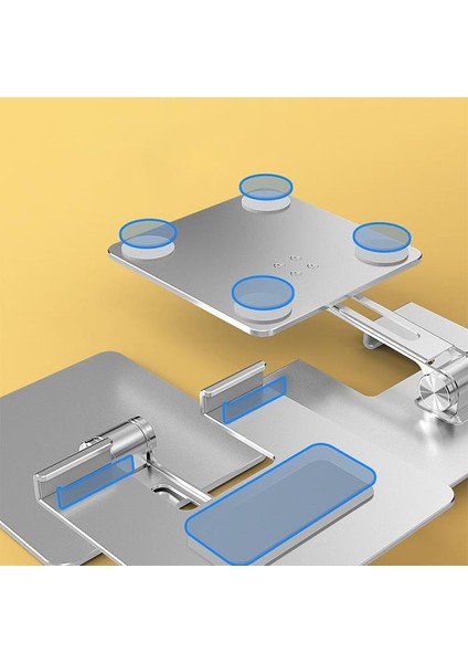 Ful Metal Ultra Sağlam Masaüstü Telefon, Tablet ve Notebook Standı, Açı Ayarlı Kaymaz Stand